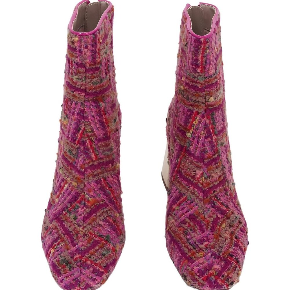 Women's Betsey Johnson Stevie Block Heel Dress Boots Pink Multi US 7M - Picture 5 of 6
